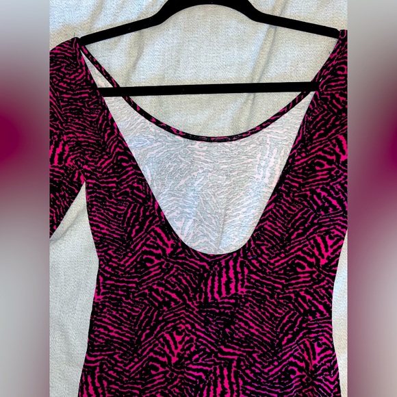 Pink Pattern 3/4 Sleeve Mini Dress - Picture 2 of 2